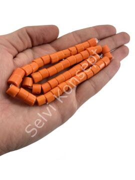 Silindir Dizi Cam Boncuk Turuncu 8-10 mm