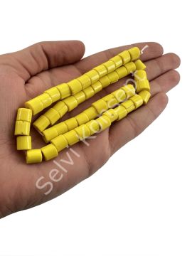 Silindir Dizi Cam Boncuk Sarı 8-10 mm