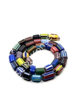 El Yapımı Silindir Karışık Afrika Dizi Boncuk 8x10-12 mm