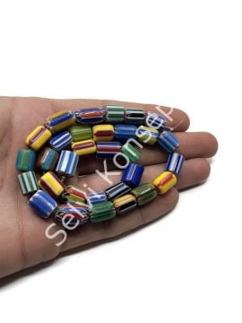 El Yapımı Silindir Karışık Afrika Dizi Boncuk 8-10x10-12 mm