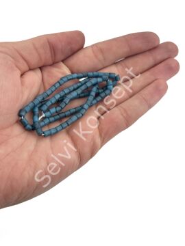 Eskitme Dizi Silindir Boncuk Mavi 4 mm