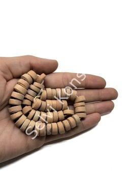 El Yapımı Pişmiş Disk- Rondela Toprak Boncuk Naturel Dizi 12x5 mm