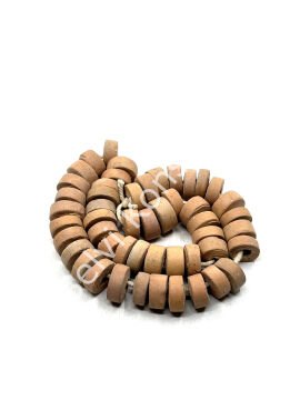 El Yapımı Pişmiş Disk- Rondela Toprak Boncuk Naturel Dizi 12x5 mm