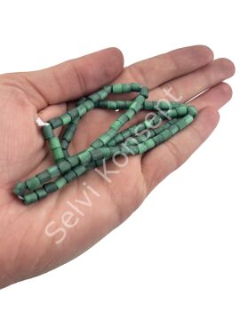 Eskitme Dizi Silindir Boncuk Yeşil 5 mm