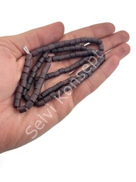 Eskitme Dizi Silindir Boncuk Kahverengi 6 mm