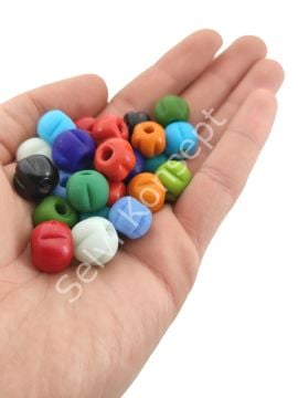 Mat Makarna Cam Boncuk Karışık Renkli 11 Adet