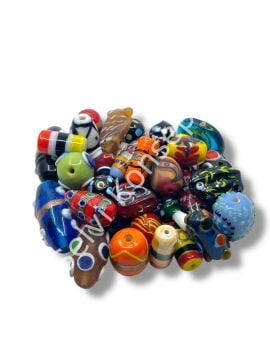 El Yapımı Özel Seri  Karışık Hint Cam Boncuk 250 Gr