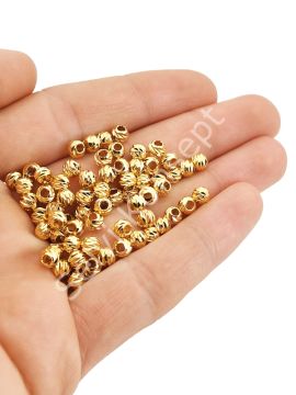 Pirinç Üzeri Altın Kaplama Dorika Boncuk 5 mm 10 gr