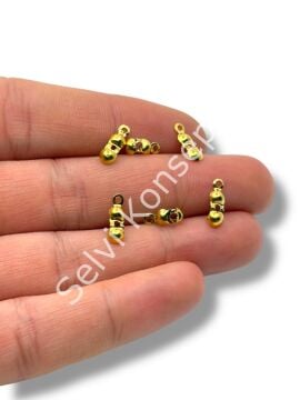 316L Çelik Tek Kulplu Düğüm Kapama Altın Renk 3x7.5 mm