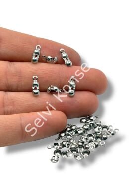 316L Çelik Tek Kulplu Düğüm Kapama Gümüş Renk 3x7.5 mm