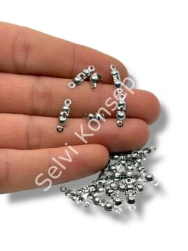 316L Çelik Çift Kulplu Düğüm Kapama Gümüş Renk 3x7.5 mm