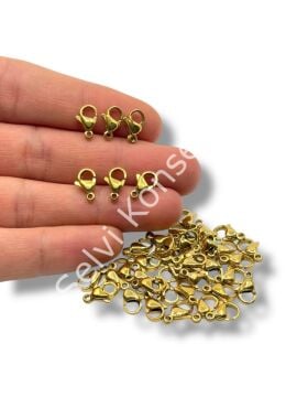 316L Çelik Papağan Klips Altın Renk 11 mm