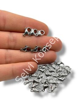 316L Çelik Papağan Klips Gümüş Renk 11 mm