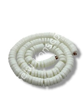 El Yapımı Venetian Parlak Disk-Pul Cam Boncuk Beyaz Dizi 8x4 mm